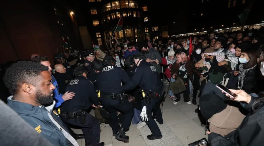 Dozens of Pro-Hamas Extremists Arrested as NYPD Descends Upon NYU in Riot Gear