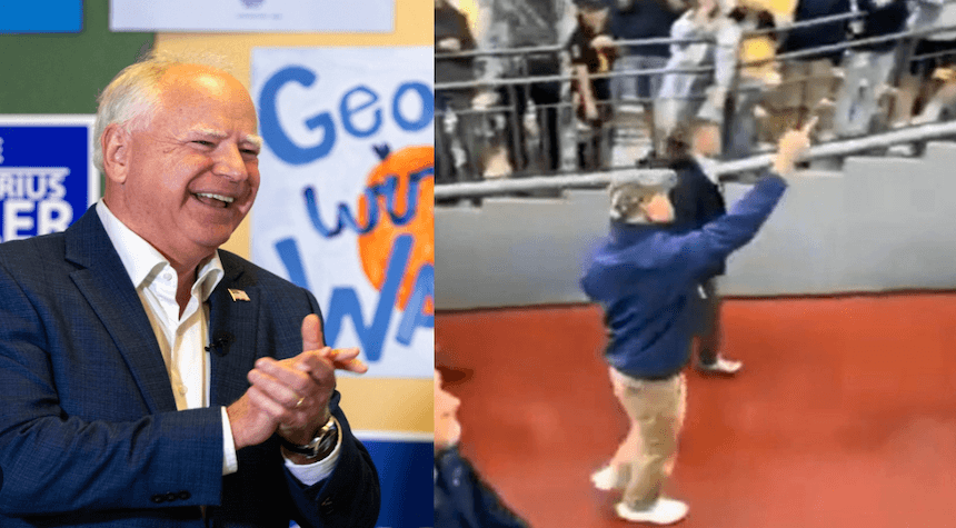Walz Booed at Michigan Game, Mocked as 'Tampon Tim'—But What’s Up with His Finger Gesture?